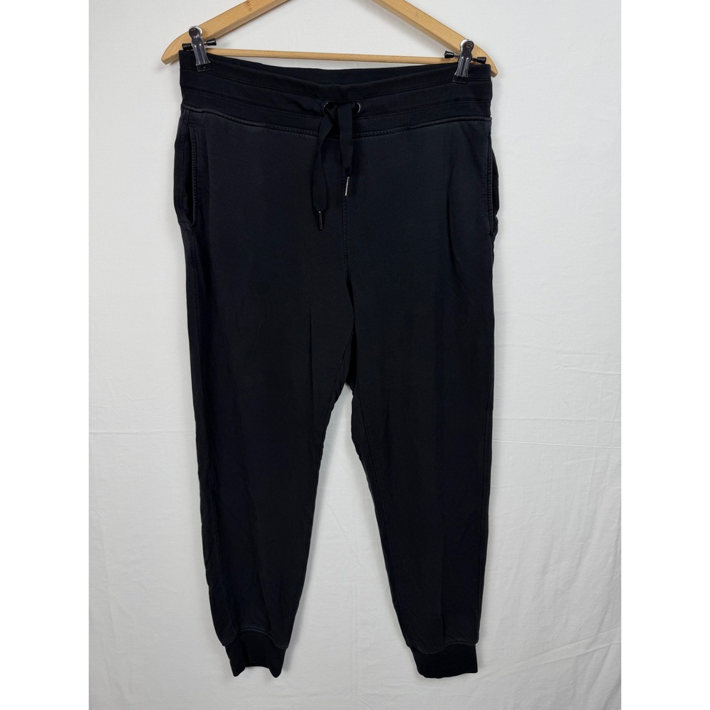 Athleta Women Cotton Tencel Balance Jogger L Black Drawstring Activewear 599727
